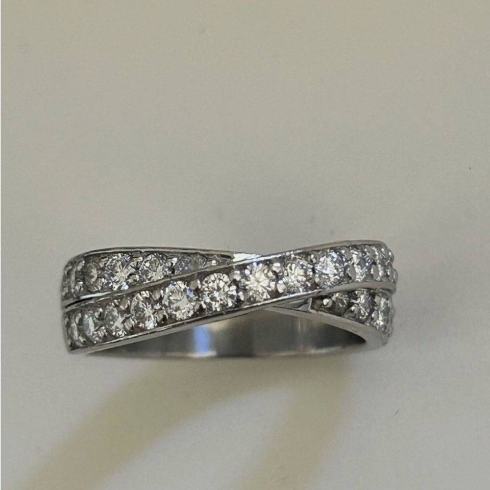 Diamond and Platinum Cross-Over Band, Custom